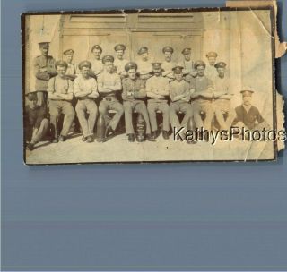 Found B&w Photo K_8555 Soldiers Unexploded Shell Gift From B Group Malta 1918