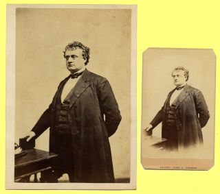 Exc 1860s Cdv & Cabinet Photo,  Ma Gov.  John A.  Andrews,  Anti Slavery Lawyer