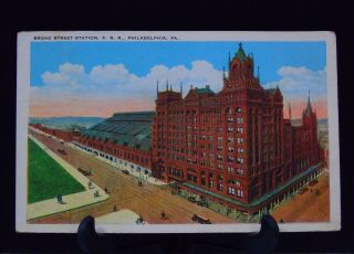 Postcard Broad St Railroad Station Terminal Philadelphia Pa Posted 2 Cent Stamp