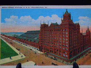 Postcard Broad St Railroad Station Terminal Philadelphia PA Posted 2 Cent Stamp 3