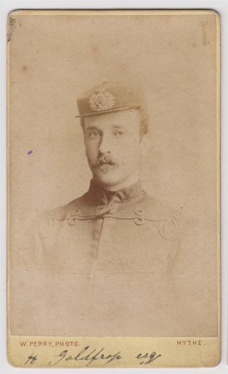 Military Cdv - Hythe,  H.  Goldfrap,  Officer With The 10th (north Lincoln) Regiment