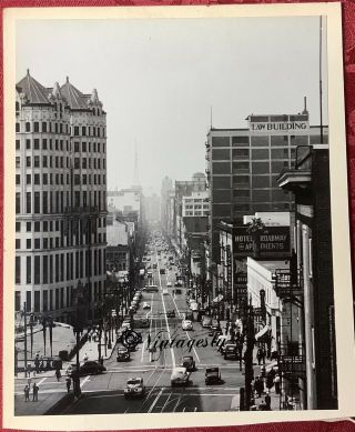 Vintage Photo Of Downtown Los Angeles 1940s Old Hall Of Records Cars