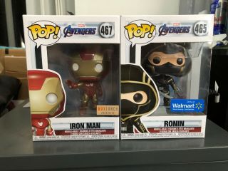 Funko Pop Marvel Avengers End Game Iron Man And Ronin Walmart Boxlunch Exclusive
