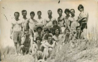 Rppc Group Of Semi - Nude Men South America? Gay Interest Real Photo Postcard