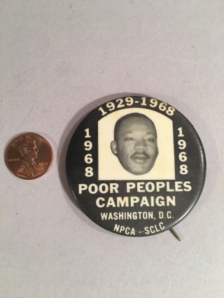Vintage 1968 Poor People ' s Campaign Pinback Button Martin Luther King Jr.  MLK 3