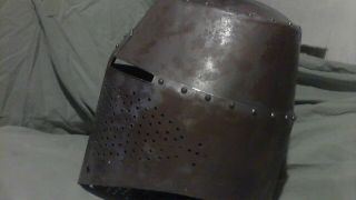 Vintage Armor Medieval Knight Crusader Armour Helmet Reenactment Halloween Item