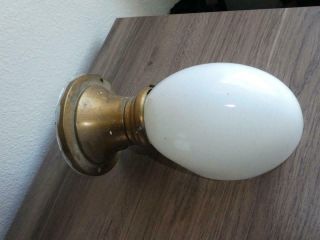 Vintage Milk Glass Art Deco Style Shade With Cooper Base Wall Sconce