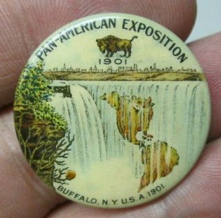 1901 Pan - American Exposition Buffalo,  N.  Y.  U.  S.  A.  1.  25 " Pinback No Res