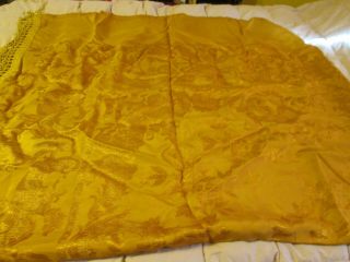 Vintage Damasco Silk Bedspread Stunning Gold Bed Cover Bedspread Heavy Spread