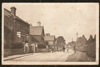 1918 Stakes Hill Near Waterlooville Postcard Hampshire Street Scene With Horses