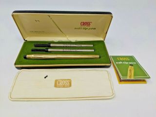 Cross 12 Kt Gold Filled Soft Tip Rollerball Pen Fine Tip With Collector Case