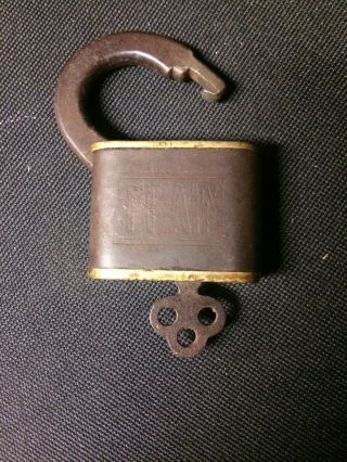 Fram 115 Yr Old Antique Padlock With Key