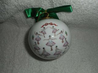 Wedgwood Twelve Days Of Christmas Porcelain Ball Nine Ladies Dancing Ornament