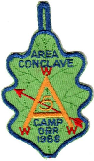Boy Scouts Oa Conclave Area 5a 1968 Section Bsa Patch Badge
