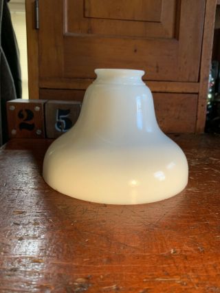 Large 7” Antique Milk Glass Light Lamp Shade Bell 2 1/4” Fitter Mould - Blown