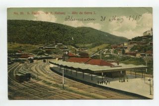 Brazil Sao Paulo Railway Train Old Postcard Brasil Post Card 27605