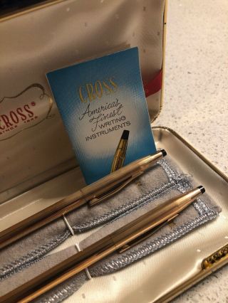 Cross Pen Pencil Set 14K Gold Filled Case,  Dust Cover,  Brochure 3