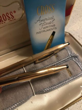 Cross Pen Pencil Set 14K Gold Filled Case,  Dust Cover,  Brochure 4