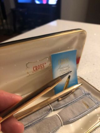 Cross Pen Pencil Set 14K Gold Filled Case,  Dust Cover,  Brochure 5