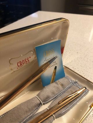 Cross Pen Pencil Set 14K Gold Filled Case,  Dust Cover,  Brochure 6
