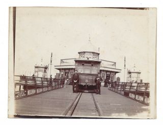 Herne Bay Kent Electric Tram On The Pier - Antique Photograph C1905