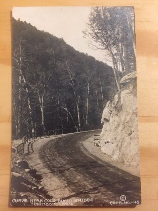 Vintage Rppc Curve Near Cold River Bridge Mohawk Trail 1942 Pm Shelburne Falls