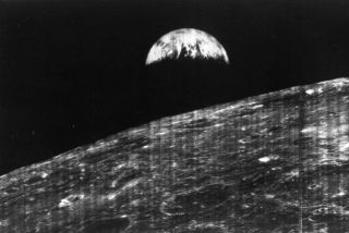 First Photo Of Earth From Moon,  Famous Lunar Orbiter Photo,  August 23,  1966