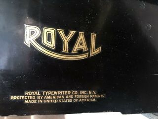 Antique Royal Typewriter w/ Bevel Glass Panels 2