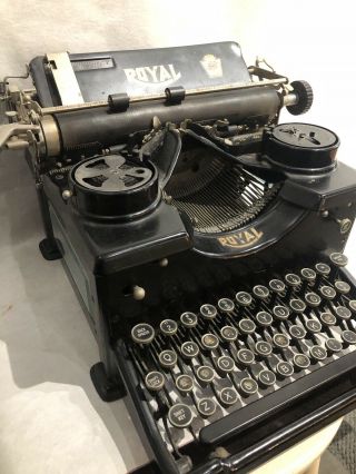 Antique Royal Typewriter w/ Bevel Glass Panels 3