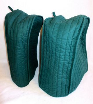 Vtg Quilted Small Kitchen Appliance Covers Mixer Blender Green Set Of 2