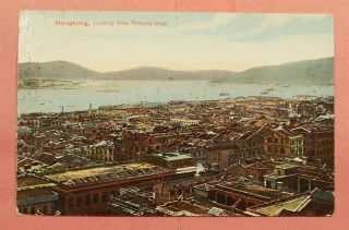 1913 HONG KONG CITY VIEW POSTCARD TO USA 2