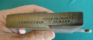 WOOD MOLDING PLANE BY BENSEN & CRANNELL WITH SIGNED CUTTER - OWNER G.  B.  McCLYMAN 3
