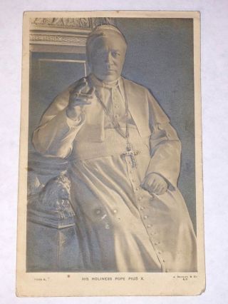 C1910s Pope Pius X Photo Rppc Postcard Vatican Roman Catholic Church 3d Embossed
