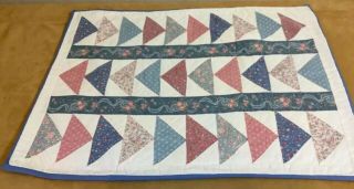 Patchwork Quilt Wall Hanging,  Triangles,  Flying Geese,  Floral Calico Pastels