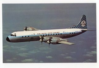 K.  L.  M.  Lockheed L - 188c Electra Royal Dutch Airlines 1960s Advertising Postcard