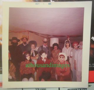 1960s Photo Group Dressed In Halloween Costumes Party Lucille Ball Cowboys Aa133