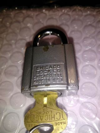 Vintage Chicago Lock Co Padlock With Key Old Lock Gate Chest