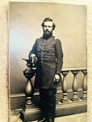 Antique Cdv Photo Civil War Soldier Uniform Federal General Vintage Photograph