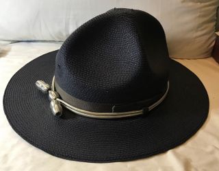 State Trooper Hat Stratton Straw Style " The Lawman " Navy Size 7 3/8 59