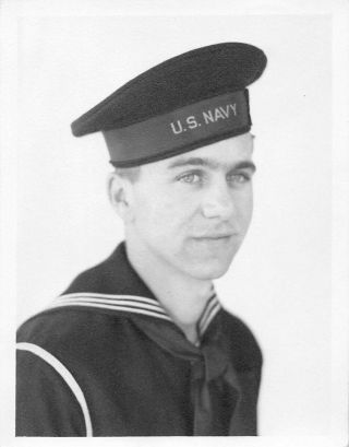 Bright Eyes & A Gentle Face Navy Sailor Man Portrait Vtg Gay Int Photo 161