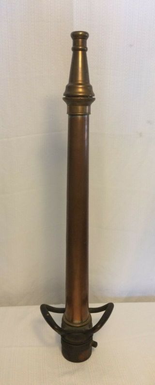 Antique U.  S.  R.  Co.  Eureka Fire Hose Division Brass 32 1/2 " Long Nozzle
