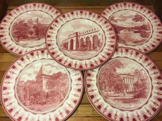 1931 Limited Edition University Of Nebraska Plate Set By Shenango China Set Of 5