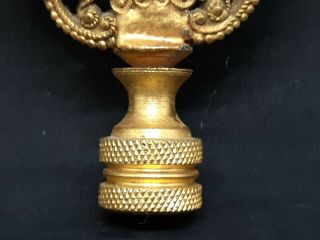 Vintage Brass Art Nouveau Victorian Lamp Finial Ornate Filigree Gilded Design 2
