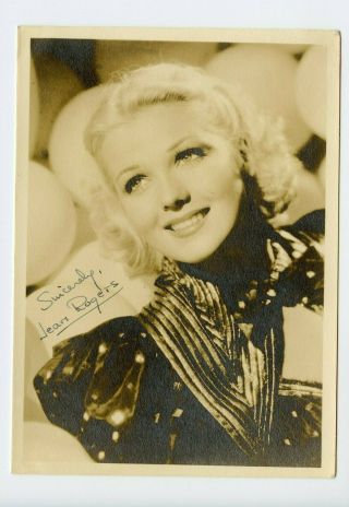 Vintage Photo 5 X 7 Dancing Legend Movie Star Ginger Rogers Autographed
