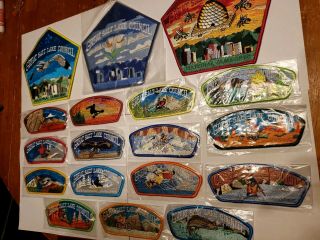 2013 BSA National Jamboree Great Salt Lake Patch Set.  18 patches in all 5