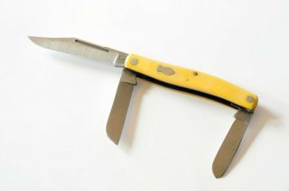 Vintage Schrade Walden Ny Usa Yellow 882y Stockman Pocket Knife Rare Find