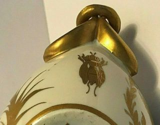 Antique French Porcelain Sevres Style Napoleon N Inkwell with Insert 6