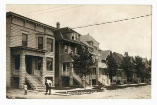 Rppc Street Scene - Artesian S.  Of Lawrence Ave - 1910 - Chicago,  Illinois