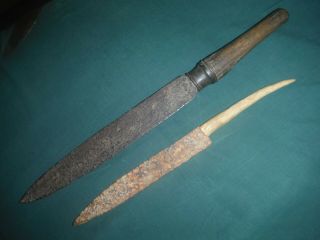 Two Relic Civil War Era Knives.  Plug Bayonet And Patch Knife Found In Georgia.