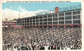 Detroit,  Mi,  40,  000 Employees,  Ford Motor Co.  Plant,  Vintage Postcard G1167